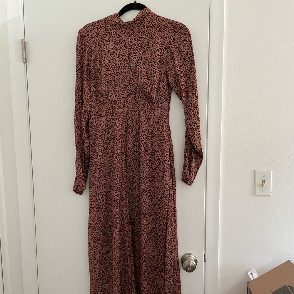 Free People Loveless Midi Dress Leopard Print
